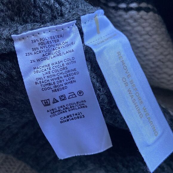 LOFT PLUS Knitted Wide Striped Crewneck Wool Blend Sweater - Picture 7 of 7